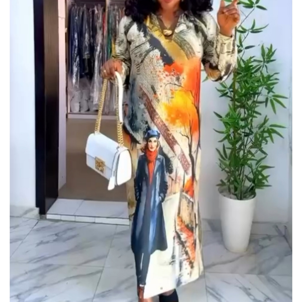 Multicolor Free-Flowing Dress
